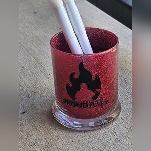 Firefighter Wife Makeup Brush Holder